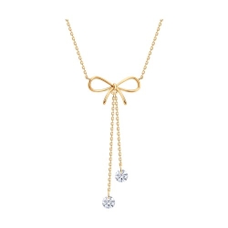 Colier din aur roșu cu pietre Cubic Zirconia Incolor