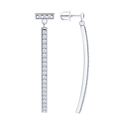 Cercei Pusete din argint  cu pietre Cubic Zirconia Incolor