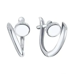 Cercei din aur alb cu Cubic Zirconia Incolor