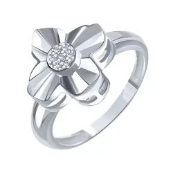 Inel din aur alb cu Cubic Zirconia Incolor