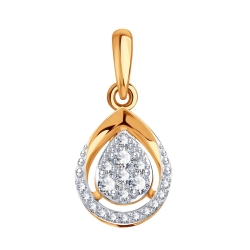 Подвеска из красного золота с камнями Бриллиант