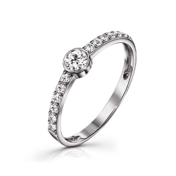 Inel din argint  cu pietre Cubic Zirconia Incolor