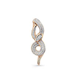 Pandantiv din aur roșu cu pietre Cubic Zirconia Incolor, Cubic Zirconia Negru