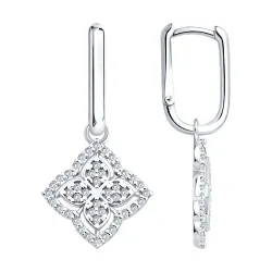 Cercei Creole din argint cu Cubic Zirconia Incolor