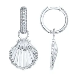Cercei Creole din argint cu Cubic Zirconia Incolor