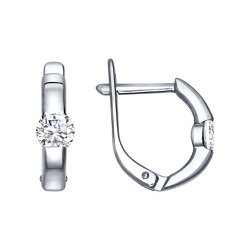 Cercei din argint  cu pietre Cubic Zirconia Incolor