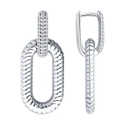 Cercei Creole din argint cu Cubic Zirconia Incolor