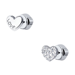 Cercei Pusete din aur alb cu pietre Diamant