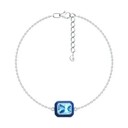 Brățară din argint cu Cubic Zirconia Albastru, Emailare