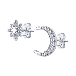 Cercei Pusete din argint  cu pietre Cubic Zirconia Incolor