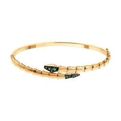 Brățară din aur roșu cu pietre Smarald Hidrotermal