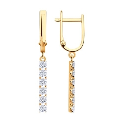 Cercei Suspendați din aur roșu cu pietre Cubic Zirconia Incolor