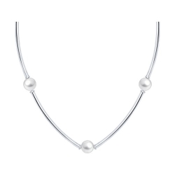 Колье из серебра с камнями Жемчуг Swarovski
