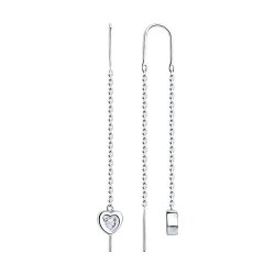 Cercei Lanț din argint  cu pietre Cubic Zirconia Incolor