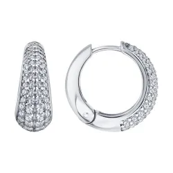 Cercei Creole din argint cu Cubic Zirconia Incolor