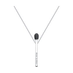 Colier din argint  cu pietre Cubic Zirconia Negru