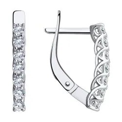 Cercei din aur alb cu Cubic Zirconia Incolor