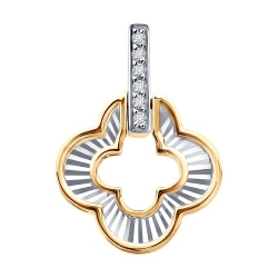 Подвеска из белого и красного золота с камнями Бриллиант