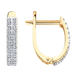 Cercei din aur roșu cu pietre Diamant