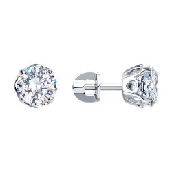 Cercei Pusete din argint  cu pietre Cubic Zirconia Incolor