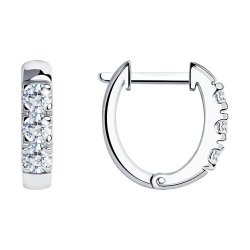 Cercei din argint  cu pietre Cubic Zirconia Incolor