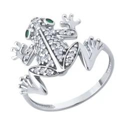 Inel din argint cu Cubic Zirconia Incolor, Cubic Zirconia Verde