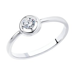 Inel din argint  cu pietre Cubic Zirconia Incolor