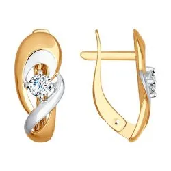 Cercei din aur roșu cu Cubic Zirconia Incolor