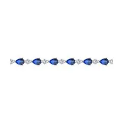 Brățară din argint cu Cubic Zirconia Incolor, Cubic Zirconia Albastru Safir