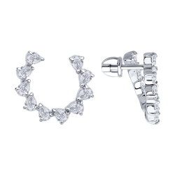 Cercei Pusete din argint  cu pietre Cubic Zirconia Incolor