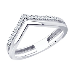 Inel din argint  cu pietre Cubic Zirconia Incolor