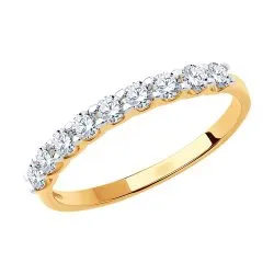 Inel din aur roșu cu Cubic Zirconia Incolor