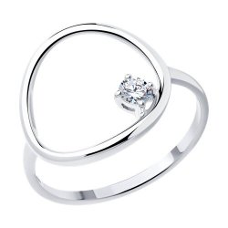 Кольцо из серебра с камнями Фианит