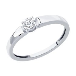 Inel din aur alb cu pietre Diamant