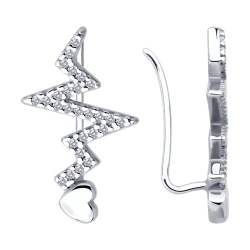 Cercei din argint  cu pietre Cubic Zirconia Incolor