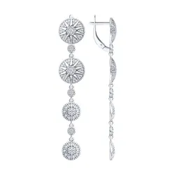 Cercei Suspendați din argint cu Cubic Zirconia Incolor