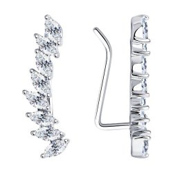 Cercei din argint  cu pietre Cubic Zirconia Incolor