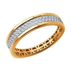 Inel din aur roșu cu Cubic Zirconia Incolor