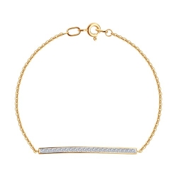 Браслет из красного золота с камнями Фианит