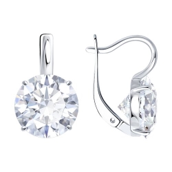 Cercei din argint  cu pietre Cubic Zirconia Incolor