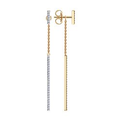 Cercei Pusete din aur roșu cu pietre Cubic Zirconia Incolor
