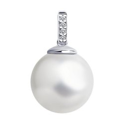 Pandantiv din argint  cu pietre Cubic Zirconia Incolor, Perla Imit.