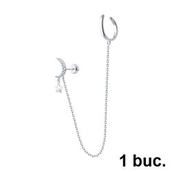 Cercel din argint  cu pietre Cubic Zirconia Incolor