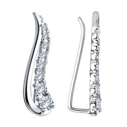 Cercei din argint  cu pietre Cubic Zirconia Incolor