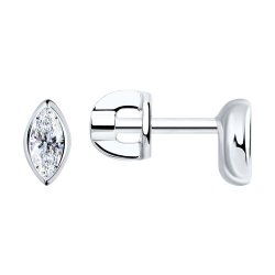 Cercei Pusete din argint  cu pietre Cubic Zirconia Incolor