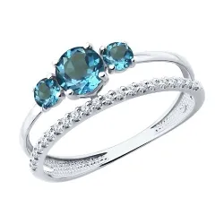 Inel din aur alb cu Cubic Zirconia Incolor, Topaz London
