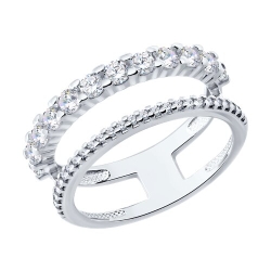 Inel din argint  cu pietre Cubic Zirconia Incolor