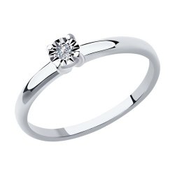 Inel din aur alb cu pietre Diamant