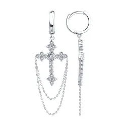 Cercei Creole din argint cu Cubic Zirconia Incolor
