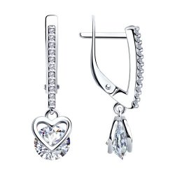 Cercei Suspendați din argint  cu pietre Cubic Zirconia Incolor